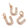 Brass Micro Pave Grade AAA Cubic Zirconia Charms ZIRC-P067-11RG-U-NR-1