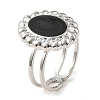 304 Stainless Steel Enamel Open Cuff Rings for Women RJEW-F166-39P-02-1