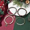 4Pcs 4 Style Polymer Clay Stretch Bracelets Set X1-BJEW-TA00496-2