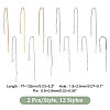   24Pcs 12 Style 304 Stainless Steel Stud Earring Findings STAS-PH0005-23-5