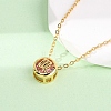 Brass Pave Cubic Zirconia Birth Stone Constellation Pendant Cable Chain Necklaces NJEW-D334-01G-08-3