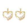 Brass Micro Pave Clear Cubic Zirconia Charms ZIRC-O035-28G-1