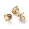 201 Stainless Steel Bead Cap Pendant Bails STAS-K194-03G-05-1