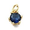 Brass Pave Cubic Zirconia Pendants KK-V002-23G-04-1