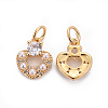 Brass Micro Pave Cubic Zirconia Charms ZIRC-L070-57G-2