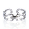 304 Stainless Steel Oval Open Cuff Ring RJEW-N040-42-2