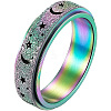 Stainless Steel Moon and Star Rotatable Finger Ring MOST-PW0001-005H-01-1
