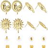  4 Pairs 2 Style Brass Stud Earring Findings KK-NB0002-50-1