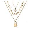 Alloy Pendant Layered Chain Necklaces for Women WGC39CD-07-1