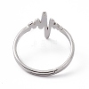 201 Stainless Steel Heart Beat Adjustable Ring for Women RJEW-K238-02P-2