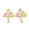 Umbrella with Heart Alloy Enamel Pendants ENAM-B044-02G-2