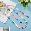 Rainbow Color Acrylic Curb Chain Bag Strap FIND-WH0143-47A-7