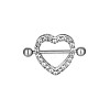 316 Surgical Stainless Steel Rhinestone Heart Nipple Rings WGA1CA9-01-1