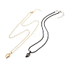 Rack Plating Alloy Heart Pendant Necklaces Sets NJEW-B081-07A-2