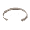 C-Shaped 201 Stainless Steel Grooved Cuff Bangles STAS-G306-05P-3