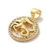 Zodiac Theme Brass Micro Pave Cubic Zirconia Pendants KK-M273-05C-G-2