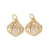 Brass Micro Pave Cubic Zirconia Charms KK-C143-32A-G-1