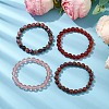 4Pcs Constellation 8mm Round Natural Sesame Jasper & Carnelian & Rhodonite BJEW-JB10636-2