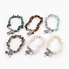 Natural Mixed Stone Beads Charm Bracelets BJEW-JB03960-1