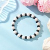 Natural Lava Rock & Coconut Shell Beaded Stretch Bracelets for Women Men BJEW-JB12470-03-1