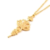 Minimalist Lotus Alloy Pendant Necklace for Women NJEW-I113-03G-3