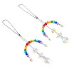 2Pcs Glass Crystal Prism Rainbow Angel Hanging Suncatchers HJEW-TADJ0016-1