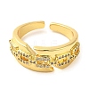 Brass Micro Pave Cubic Zirconia Cuff Rings RJEW-P102-08G-2