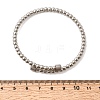 304 Stainless Steel Round Beaded Bangles for Women BJEW-D436-01P-5