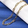 3.5MM Unisex 304 Stainless Steel Textured Paperclip Chain Necklaces NJEW-P356-01G-3