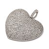 Brass Micro Pave Clear Cubic Zirconia Pendants KK-U076-22P-2