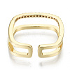 Brass Micro Pave Cubic Zirconia Cuff Rings RJEW-S045-55D-G-NR-3