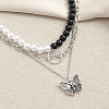 Imitation Pearl Multi Layer Pendant Necklaces WGB7F3C-30-1