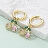 Brass Micro Pave Cubic Zirconia Hoop Earrings EJEW-R016-15G-2