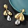 Teardrop Brass Dangle Stud Earrings EJEW-S258-06GP-3