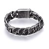 304 Stainless Steel Curb Chains Bracelets BJEW-E346-17AS-1