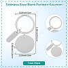 20Pcs 201 Stainless Steel Blank Pendant Keychain KEYC-SC0001-62D-2