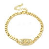 Brass Micro Pave Cubic Zirconia Link Bracelets LS-BJEW-S158-13G-A-4