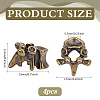 4Pcs Outdoor EDC Tool Brass Parachute Rope European Beads FIND-FG0003-74AG-2