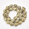 Electroplated Natural Lava Rock Beads Strands G-T126-09AG-2
