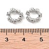 Brass Micro Pave Clear Cubic Zirconia European Beads KK-B102-35P-2