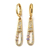 Real 18K Gold Plated Brass Dangle Leverback Earrings EJEW-A033-17G-01-1