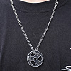 Fitness Barbell Alloy Black Enamel Pendant Necklaces for Men FS-WG955E3-01-2