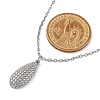 Anti-Tarnish 304 Stainless Steel Textured Teardrop Pendant Cable Chain Necklaces for Women STAS-Z114-17P-5