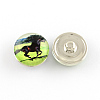 Mixed Brass Glass Dome Buttons X-BUTT-S001-M1-2