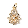 Brass Micro Pave Cubic Zirconia Charms KK-C133-03C-G-1