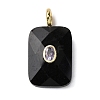Natural Obsidian Faceted Pendants G-B186-01G-07-1