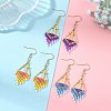 Glass Beads Braided Dangle Earrings EJEW-MZ00786-1
