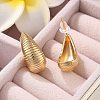 Brass Stripe Teardrop Stud Earrings EJEW-K286-09G-3