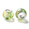 Transparent Two-Color Brass Cores Acrylic European Beads OACR-M024-05S-04-2