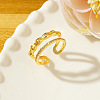 Brass Micro Pave Cubic Zirconia Cuff Open Rings for Women WGDB473-01-1